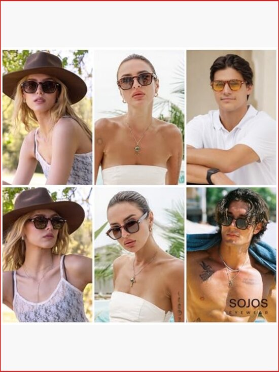 Square Polarized Sunglasses Retro Vintage Square Frame UV400 main image 4